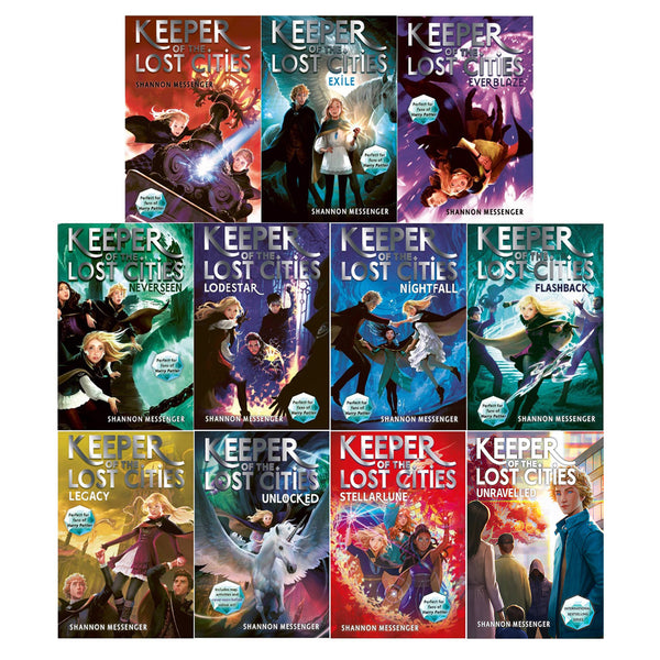 Keeper of the Lost Cities Series Volume 1 - 11 Collection Books Set by Shannon Messenger (Unravelled, Unlocked, Stellarlune + More)