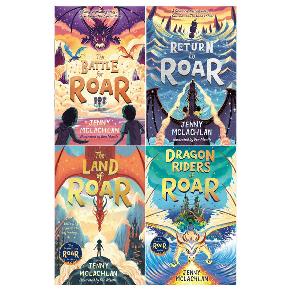 The Land of Roar Series 4 Books Collection Set by Jenny McLachlan (Land of Roar, Return to Roar, Battle for Roar, Dragon Riders of Roar)