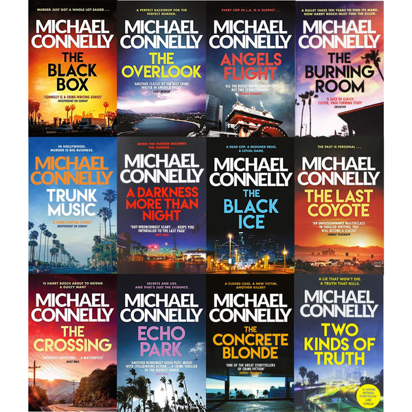 Michael Connelly Harry Bosch Series 12 Books Collection Set The Black Box, The Crossing, Echo Park, Two Kinds of Truth, The Burning Room, The Overlook & More