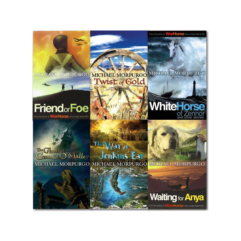 ["9783200332393", "adult fiction", "books by michael morpurgo", "egmont books", "fiction books", "friend or foe", "michael morpurgo book set", "michael morpurgo books", "michael morpurgo war horse", "micheal morpurgo", "morpurgo books", "the ghost of grania o malley", "the Sleeping sword", "the war of jenkins ear", "the white horse of zennor", "twist of gold", "waiting for arya", "young adults"]