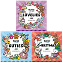 My Little Cosy Life 3 Books Collection Set (Lovelies, Cuties, Christmas) | Cute Kawaii Colouring Books for Teens and Adults Featuring Adorable Animals, Purmaids and Cosy Scenes
