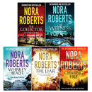 Nora Roberts 5 Books Collection Set (Whiskey Beach, The Witness, The Liar, The Collector, Chasing Fire)