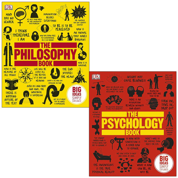 The Philosophy Book, The Psychology Book Big Ideas Simply Explained 2 Books Collection Set