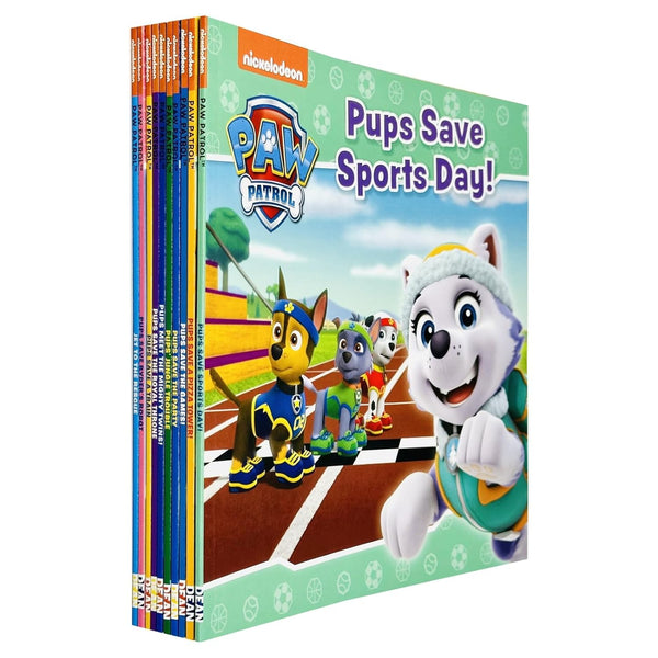 Nickelodeon Paw Patrol 10 Books Collection Set (Pups Meet The Mighty Twins, Save A Train, Save The Games, Save Sports Day,Save Ryders Robot, The Royal Throne,A Pizza Tower!, Jungle Trouble & More)