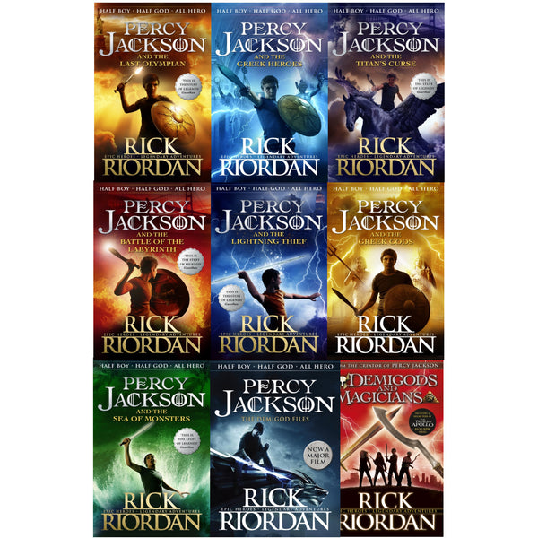 Percy Jackson Collection 9 Books Set by Rick Riordan - Demigods and Magicians, Greek Gods