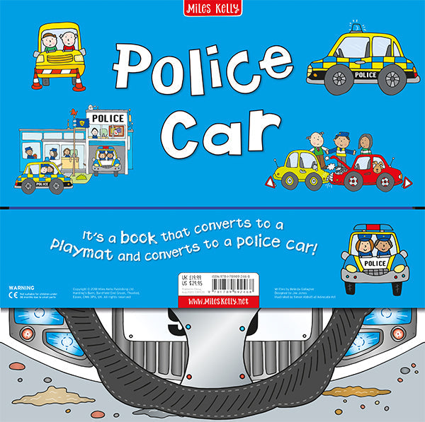 Miles Kelly Convertible Police Car 3 In 1 Book Playmat And Toy For Children