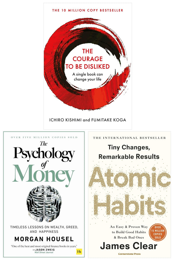 Psychology of Money, Atomic Habits, Courage to be Disliked 3 Books Set