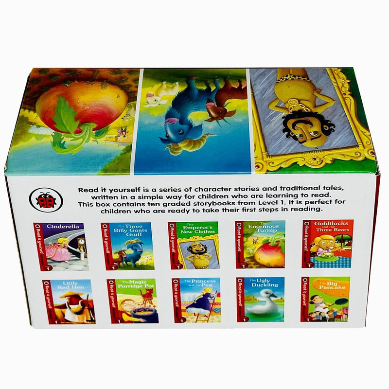 ["9780241616161", "children early reading", "children reading books", "early reading", "early reading books", "Learn to Read", "learn to read books", "level 1", "level 1 box", "Little Red Hen", "Read it Yourself", "read it yourself level 1", "read it yourself with ladybird", "reading books", "The Big Pancake", "The Emperor's New Clothes", "The Enormous Turnip", "The Magic Porridge Pot"]