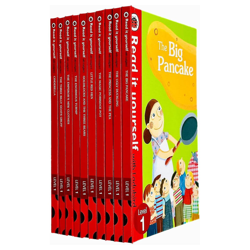 ["9780241616161", "children early reading", "children reading books", "early reading", "early reading books", "Learn to Read", "learn to read books", "level 1", "level 1 box", "Little Red Hen", "Read it Yourself", "read it yourself level 1", "read it yourself with ladybird", "reading books", "The Big Pancake", "The Emperor's New Clothes", "The Enormous Turnip", "The Magic Porridge Pot"]