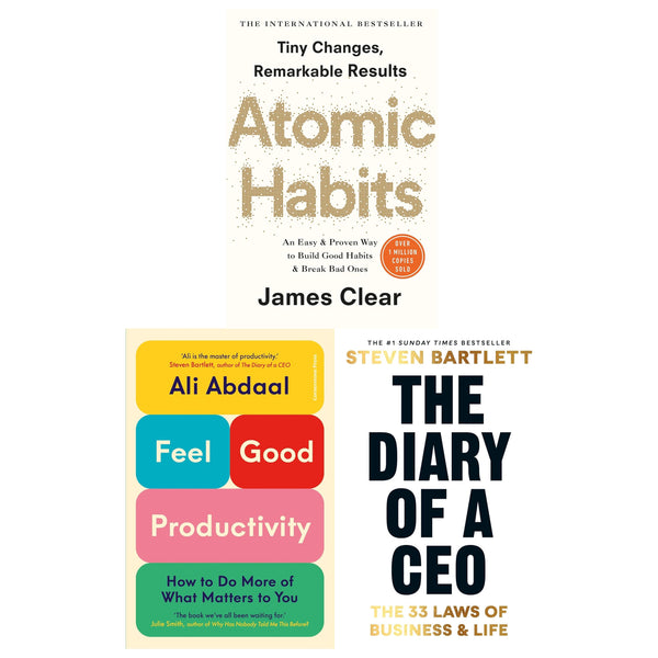 Feel Good Productivity, The Diary of a CEO and Atomic Habits 3 Books Collection Set