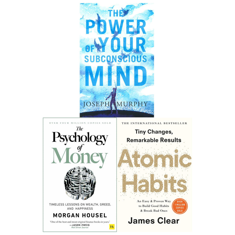 ["amass wealth", "Atomic Habits", "banish bad habits", "conquer fears", "Emotional Self Help", "gain professional success", "greed", "happiness", "harmonious relationships", "Ian McMahan", "Industrial Psychology", "James Clear", "Joseph Murphy", "mind-focusing", "Morgan Housel", "motivation & self-esteem", "motivational self help", "Occupational", "personal finance", "Personal Financial Investing", "phobias", "Practical & Motivational Self Help", "practical self help", "Self awareness", "self care", "self development", "self development books", "self esteem", "Self Help", "self help books", "self-confidence", "Self-help & personal development", "Self-help Guides", "The Power Of Your Subconscious Mind", "The Psychology of Money", "wealth"]