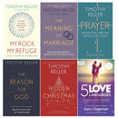 Timothy Keller & Gary Chapman 6 Books Collection Set (Hidden Christmas, Prayer, My Rock; My Refuge, The Reason For God, The Meaning of Marriage and The 5 Love Languages)