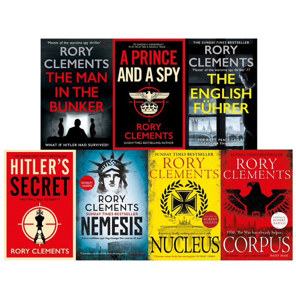 Rory Clements Tom Wilde Series 7 Books Collection Set (Corpus, Nucleus, Nemesis, Hitler's Secret, A Prince and a Spy, Man in The Bunker, The English Fuhrer)