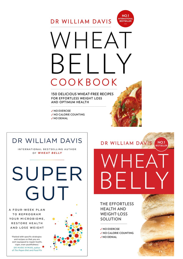 Super Gut, Wheat Belly, Wheat Belly Cookbook Collection 3 Books Set by Dr William Davis