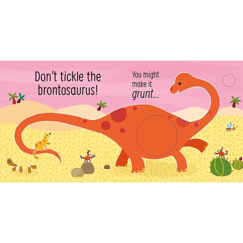 ["9781801313216", "babies and toddlers", "childrens books", "Don't tickle the T. rex", "patches with embedded sounds", "Sam Taplin", "sound books", "touchy patches makes sound", "touchy-feely", "Touchy-feely Books", "Usborne", "Usborne board books", "Usborne books"]