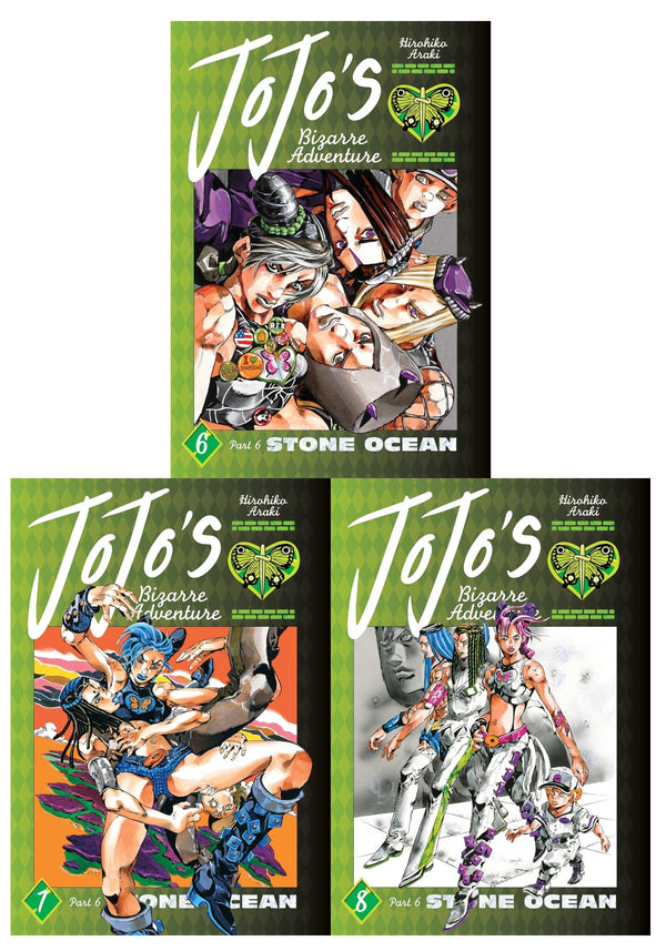 JoJo's Bizarre Adventure: Part 6 - Stone Ocean 3 Books Collection Set (Vol 6-8)