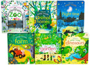 Peep Inside 6 Books Collection Box Set by Usborne | Lift-the-Flap Board Books for Babies & Toddlers (Zoo, Animal Homes, Night Time, Dinosaurs, Garden & Farm)