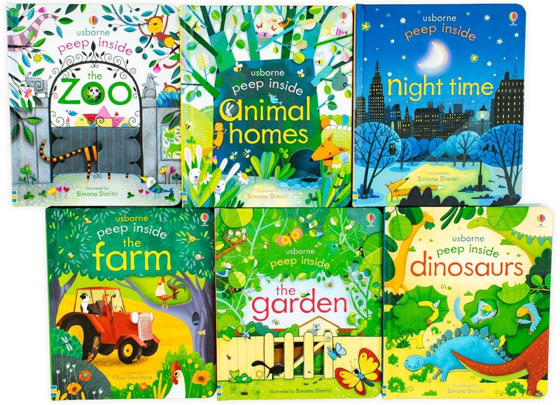 Usborne Peep Inside 絵本 6冊セット　まとめ買い5％OFF Peep Inside 6 Books Collection Box Set by Usborne | Lift-the-Flap Boar