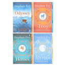Stephen Fry Greek Myths Series 4 Books Collection Set (Mythos, Heroes, Troy and Odyssey)