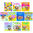 Elmer the Elephant 10 Book Collection Set - Children's Illustrated Picture Flats (Elmer, Elmer and Butterfly, Elmer and the Monster, Elmer and the Flood, Elmer's Walk and More)