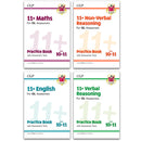 11+ GL Ages 10-11 Practice Book & Assessment Tests 4 Books Set: English, Maths, Verbal and Non-Verbal Reasoning