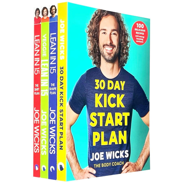 Joe Wicks Collection 4 Books Set (30 Day Kick Start Plan, The Shape Plan, Veggie Lean in 15, The Shift Plan)