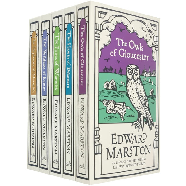 Edward Marston Domesday Series 7-11 Collection 5 Books Set (The Hawks of Delamere, The Wildcats of Exeter, The Foxes of Warwick, The Owls of Gloucester, The Elephants of Norwich)