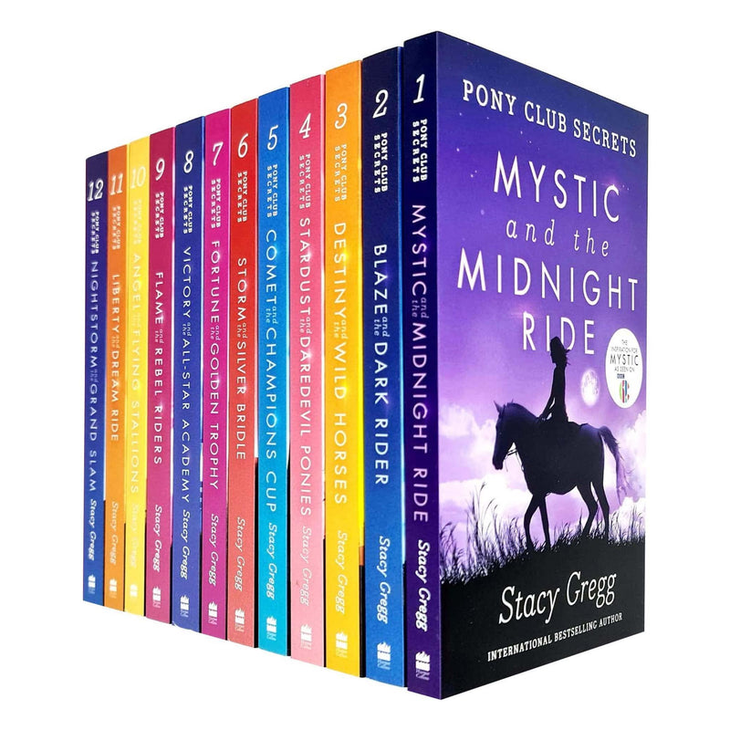 ["9780008615055", "Angel and the Flying Stallions", "Blaze and the Dark Rider", "Comet and the Champion's Cup", "Destiny and the Wild Horses", "Flame and the Rebel Riders", "Fortune and the Golden Trophy", "Liberty and the Dream Ride", "Mystic and the Midnight Ride", "mystic books", "mystic series", "Nightstorm and the Grand Slam", "pony books", "pony club books", "pony club secrets", "pony club secrets books", "pony club secrets box set", "secret series books", "secrets series", "stacy gregg", "stacy gregg book collection", "stacy gregg book series", "stacy gregg books", "Stardust and the Daredevil Ponies", "Storm and the Silver Bridle", "the secret book series", "the secret series", "the secret series book collection", "Victory and the All-Stars Academy"]