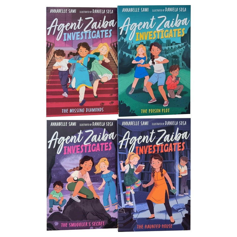 Agent Zaiba Investigates Series 4 Books Collection Set (The Missing Diamonds, The Poison Plot, The Haunted House &amp; The Smuggler&