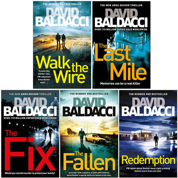 David Baldacci Amos Decker Series 5 Books Collection Set - Walk the Wire, The Last Mile, The Fix, The Fallen, Redemption