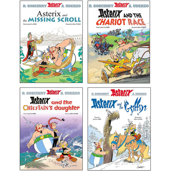 Asterix Series 8 Collection 4 Books Set (Book 36-39) (Asterix and The Missing Scroll, Asterix and The Chariot Race, Asterix and The Chieftain&amp;#39;s Daughter &amp;amp; Asterix and the Griffin)