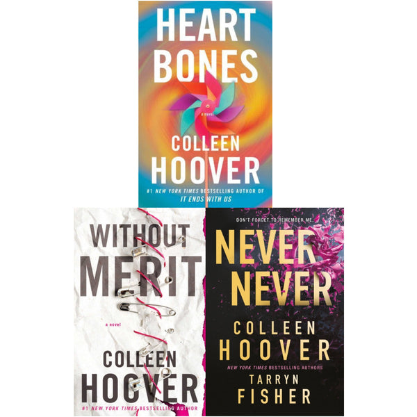 Colleen Hoover Collection 3 Books Set (Never Never, Heart Bones, Without Merit)