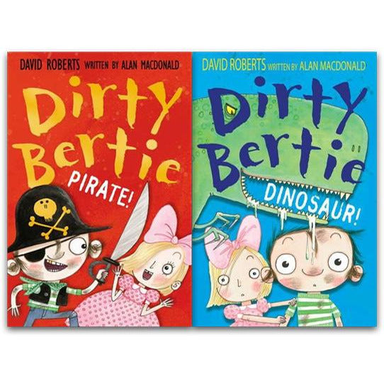 Dirty Bertie 2 Books Collection Set Dinosaur, Pirate