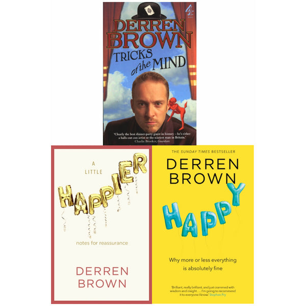 Derren Brown Collection 3 Books Set (Happy, A Little Happier [Hardcover], Tricks Of The Mind)