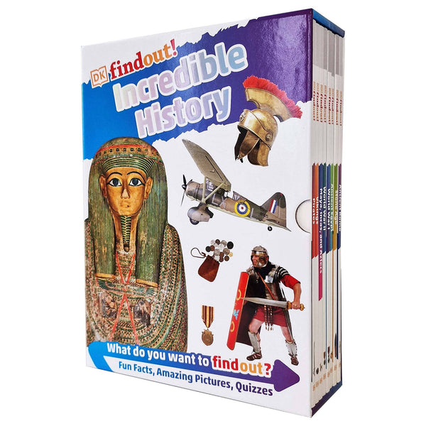 DK findout!: Incredible History Collection 8 Books Box Set Ancient Rome, Stone Age, Ancient Egypt, Vikings