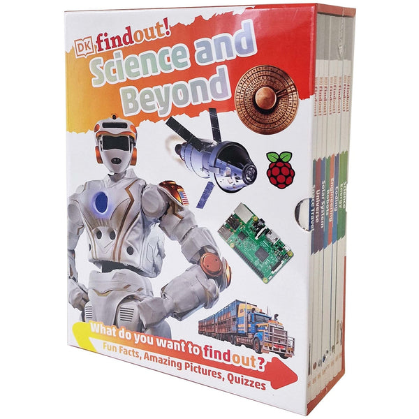 DK Findout!: Science and Beyond Collection 8 Books Box Set (Science, Energy, Coding, Engineering, Robots, Solar System, Universe &amp; Space Travel)