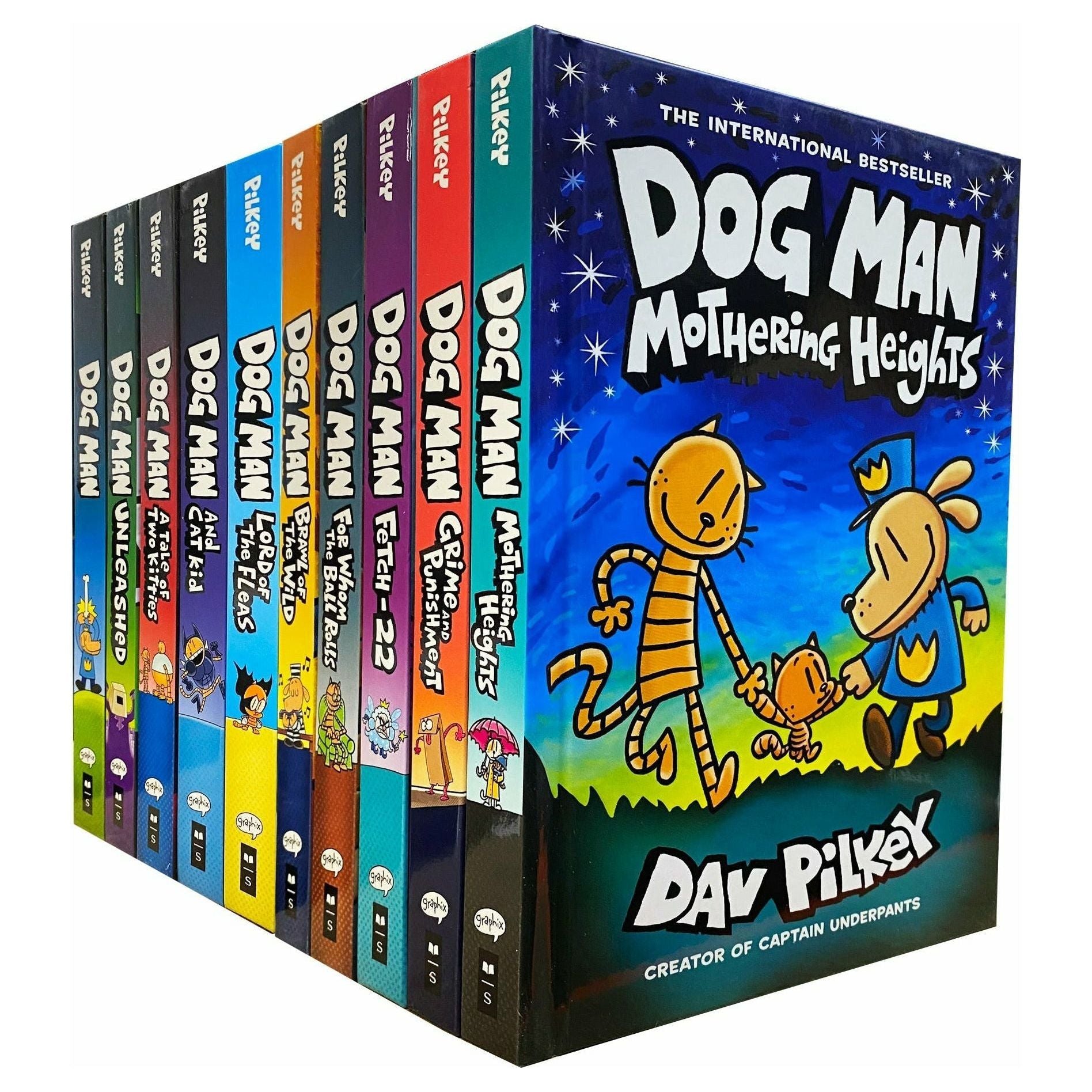 Dog shop man books