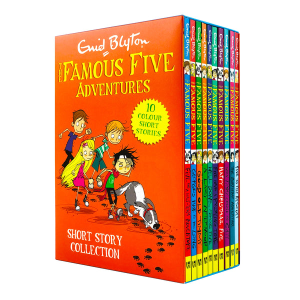 Enid Blyton The Famous Five Adventures Short Story Collection 10 Books Box Set (Well Done Famous Five, A Lazy Afternoon, Good Old Timmy, George's Hair is too Long, Five and a Half-Term Adventure, The Birthday Adventure and MORE!)