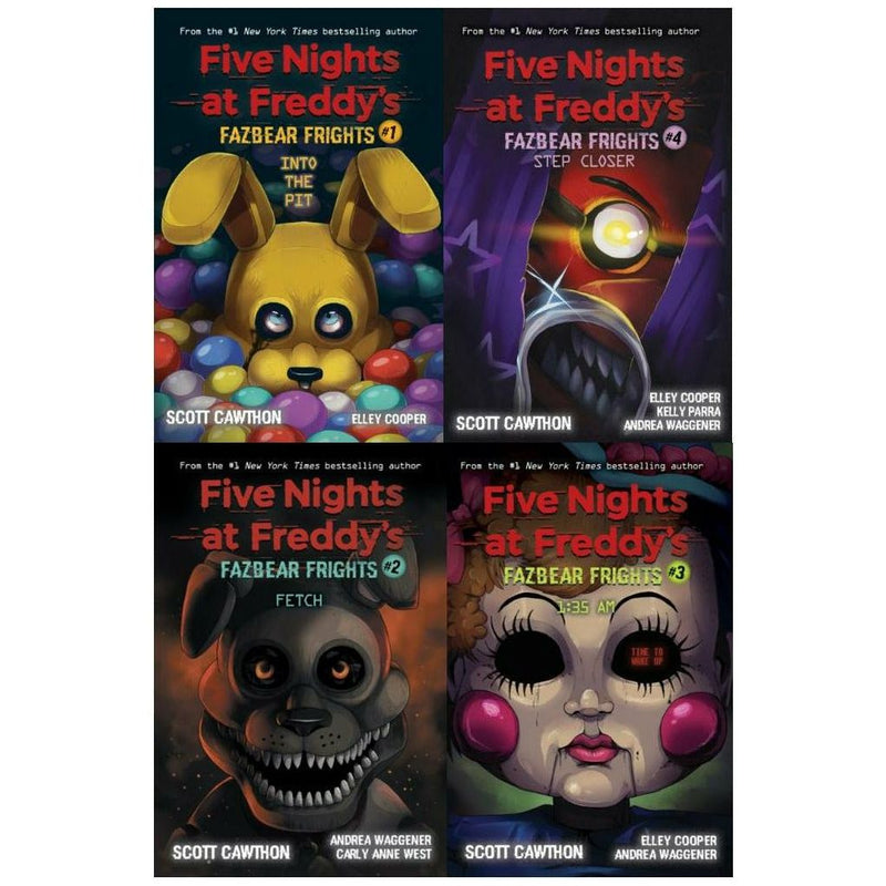 ["1:35AM", "4 Book Collection Set", "4 book in 1 Box set", "9781338715804", "Bestselling Book", "Book by Scott Cawthon", "Children Stories", "Collection book", "Computer", "Fazbear Frights", "Fazbear Frights by Scott Cawthon", "Fetch", "Five Nights", "Five Nights At Freddy", "Four Book Boxed Set", "Four Short Stories", "Halloween Book", "Horror and Ghost Stories", "Into the Pit", "Monster and Zombie Fiction", "Scholastics", "Short Stories Collection book", "Step Closer", "Stories for Children", "Stories for Young Adult", "Thrilling Stories", "Video games"]