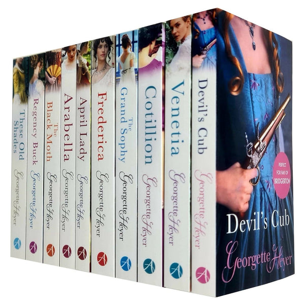 Georgette Heyer Collection 10 Books Set (Devils Cub, Venetia, Cotillion, The Grand Sophy, Frederica, April Lady, Arabella, The Black Moth and More)