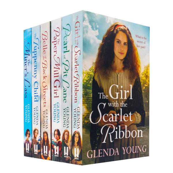 Glenda Young Collection 6 Books Set (The Paper Mill Girl, Belle of the Back Streets, The Tuppenny Child, Pearl of Pit Lane, The Girl with the Scarlet Ribbon, The Miner's Lass)