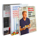 Gordon Ramsay Ultimate Fit Food, Ultimate Home Cooking, Quick &amp; Delicious 3 Books Collection Set