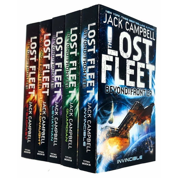 Jack Campbell Lost Fleet Beyond the Frontier Series 5 Books Collection Set (Invincible, Guardian, Leviathan, Dreadnaught, Steadfast)