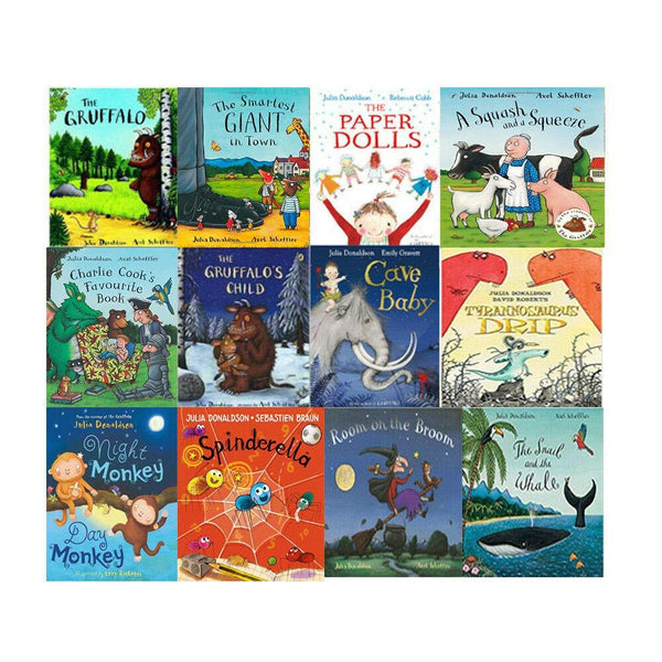 Julia Donaldson Collection 12 Books Set Spinderella, Night Monkey, Day Monkey, The Gruffalo