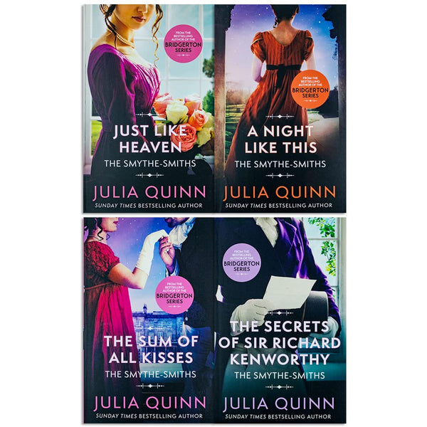 Julia Quinn Smythe-Smith Quartet Series 4 Books Collection Set (Just Like Heaven, The Sum of All Kisses, The Secrets of Sir Richard Kenworthy, A Night like This)
