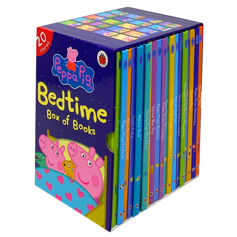 ["9780241477229", "Bedtime", "bedtime rhymes", "bedtime stories", "bedtime story", "children peppa pig books", "childrens bedtime stories", "childrens books", "collection of 20 stories", "daddy pigs office", "daddy pigs old chair", "dentist trip", "fun at the fair", "george catches a cold", "georges first day at playgroup", "junior books", "ladybird peppa pig", "ladybird peppa pig box set", "miss rabbits day off", "nature trail", "peppa goes boating", "peppa goes camping", "peppa goes skiing", "peppa goes swimming", "peppa pig", "peppa pig bedtime box of books", "peppa pig bedtime box of books box set", "peppa pig book collection", "peppa pig book collection set", "peppa pig books", "peppa pig box set", "peppa pig collection", "peppa pigs family computer", "peppa plays football", "peppas first glasses", "recycling fun", "sports day", "tiny creatures", "tooth fairy"]