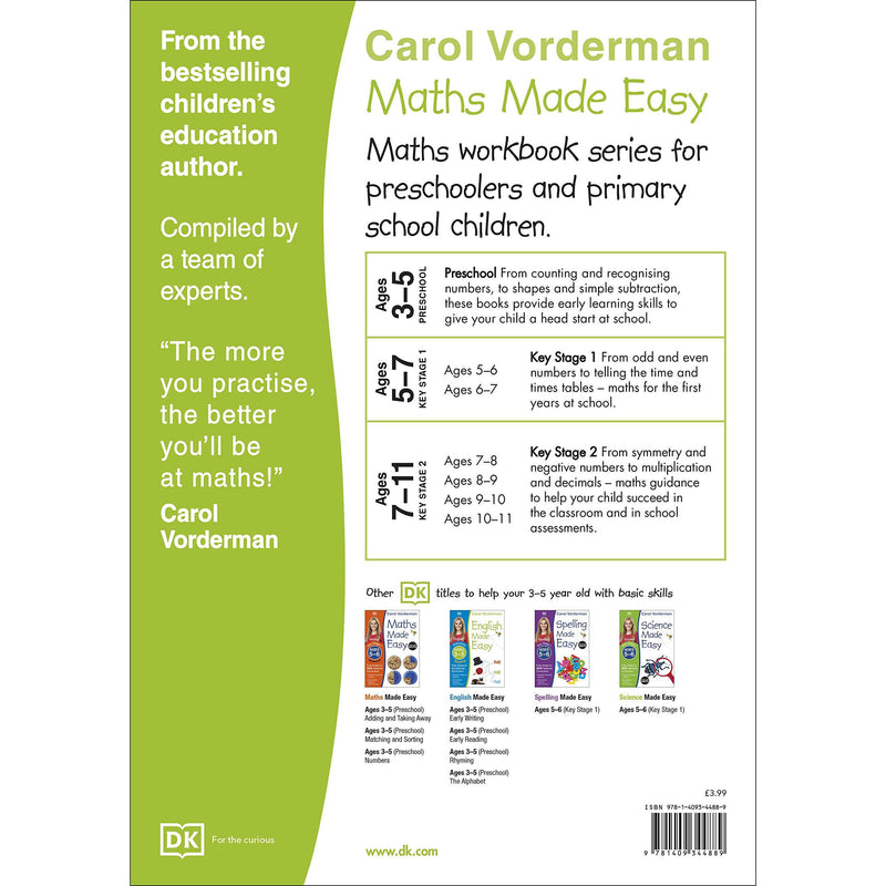 ["9781409344889", "Ages 3-5", "Book by Carol Vorderman", "build Confidence", "Classroom Teaching", "Counting Exercises", "Helpful Exercises", "Home Study Series Book", "Learning Resources", "Made Easy Workbooks", "Math Exercise Book", "Mathematical Excises", "Maths Made Easy", "Maths Made Easy Series", "Maths Made Easy: Shapes & Patterns", "National Curriculum", "Numeracy", "Patterns", "Practice Book", "Preschool", "Primary School Children", "Shapes & Patterns"]