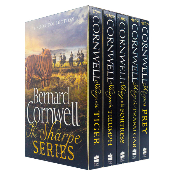 Sharpe Series Books 1 - 5 Collection Box Set by Bernard Cornwell (Tiger 1799, Triumph 1803, Fortress 1803, Trafalgar 1805 & Prey 1807)