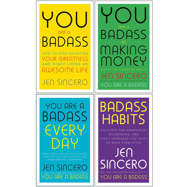 Jen Sincero Collection 4 Books Set (You Are A Badass, At Making Money, Every Day, Badass Habits)