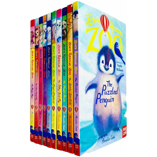 Zoes Rescue Zoo 10 Books Collection Set by Amelia Cobb Puzzled Penguin Lonely Lion Cub